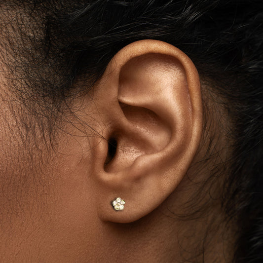 Gold Vermeil And Diamond Small Blossom Studs