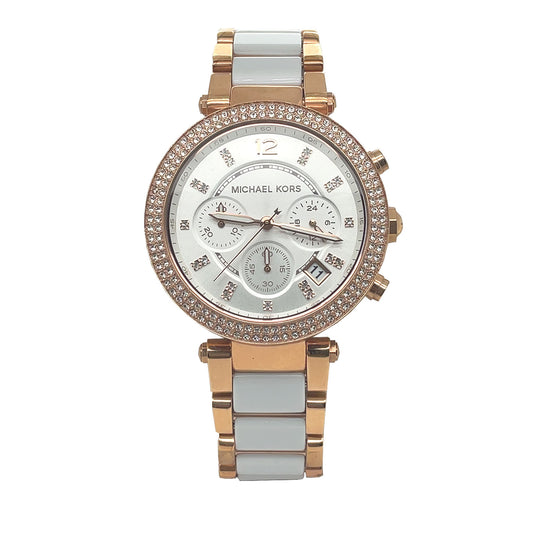 Michael Kors Two Tone Ladies Watch With Crystals