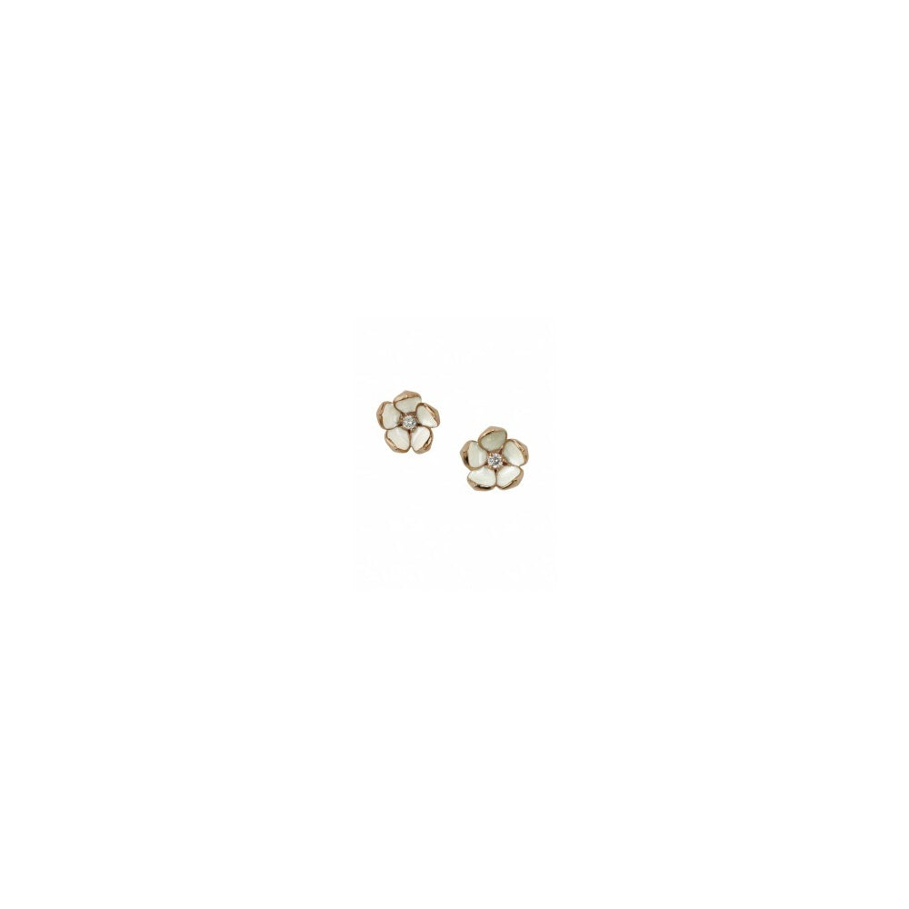 Rose gold vermeil cherry blossom studs - Large