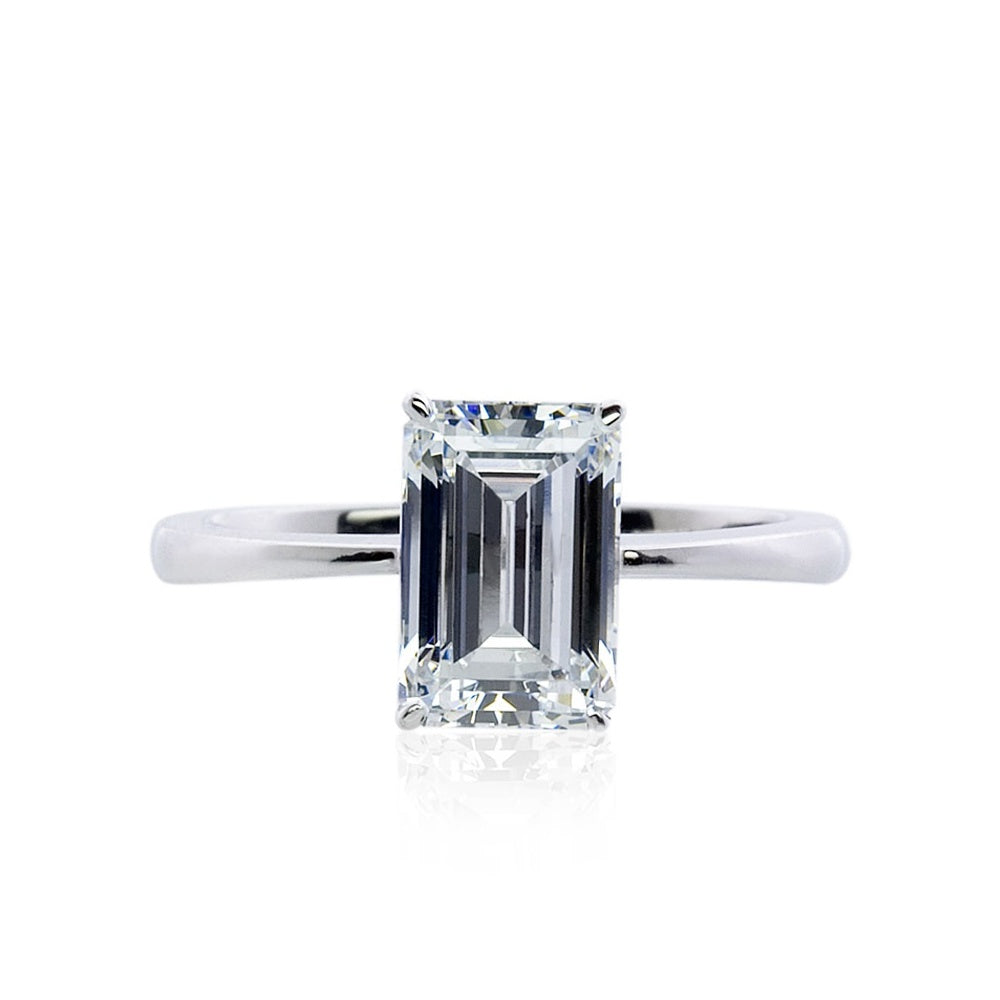 Knife Edge Emerald Cut Solitaire