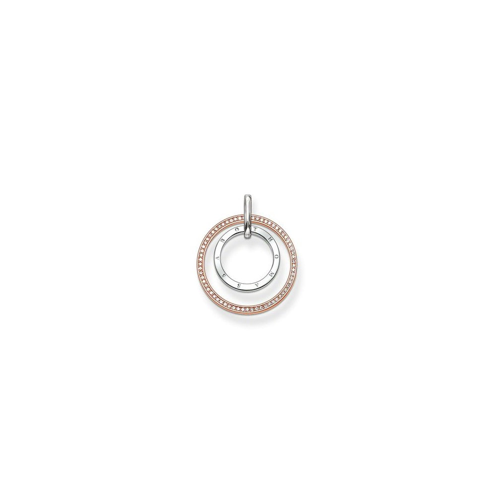 Silver & Rose Gold Circles Pendant