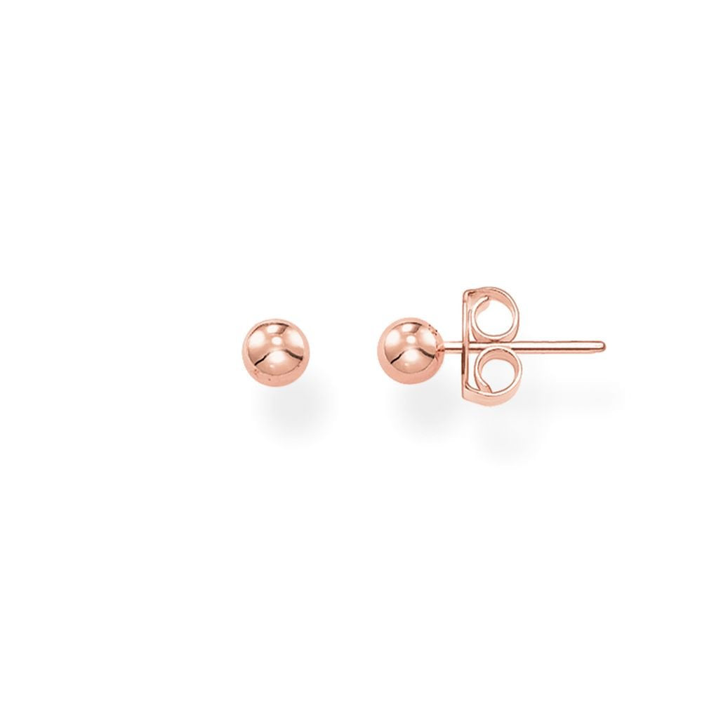 Rose Plated Silver Ball Studs