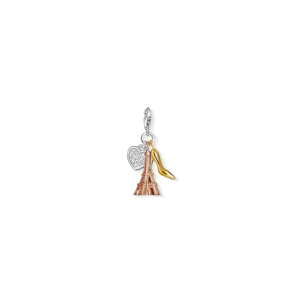 Charm Club Tri- Colour Heart, Eiffle Tower and Shoe Charm