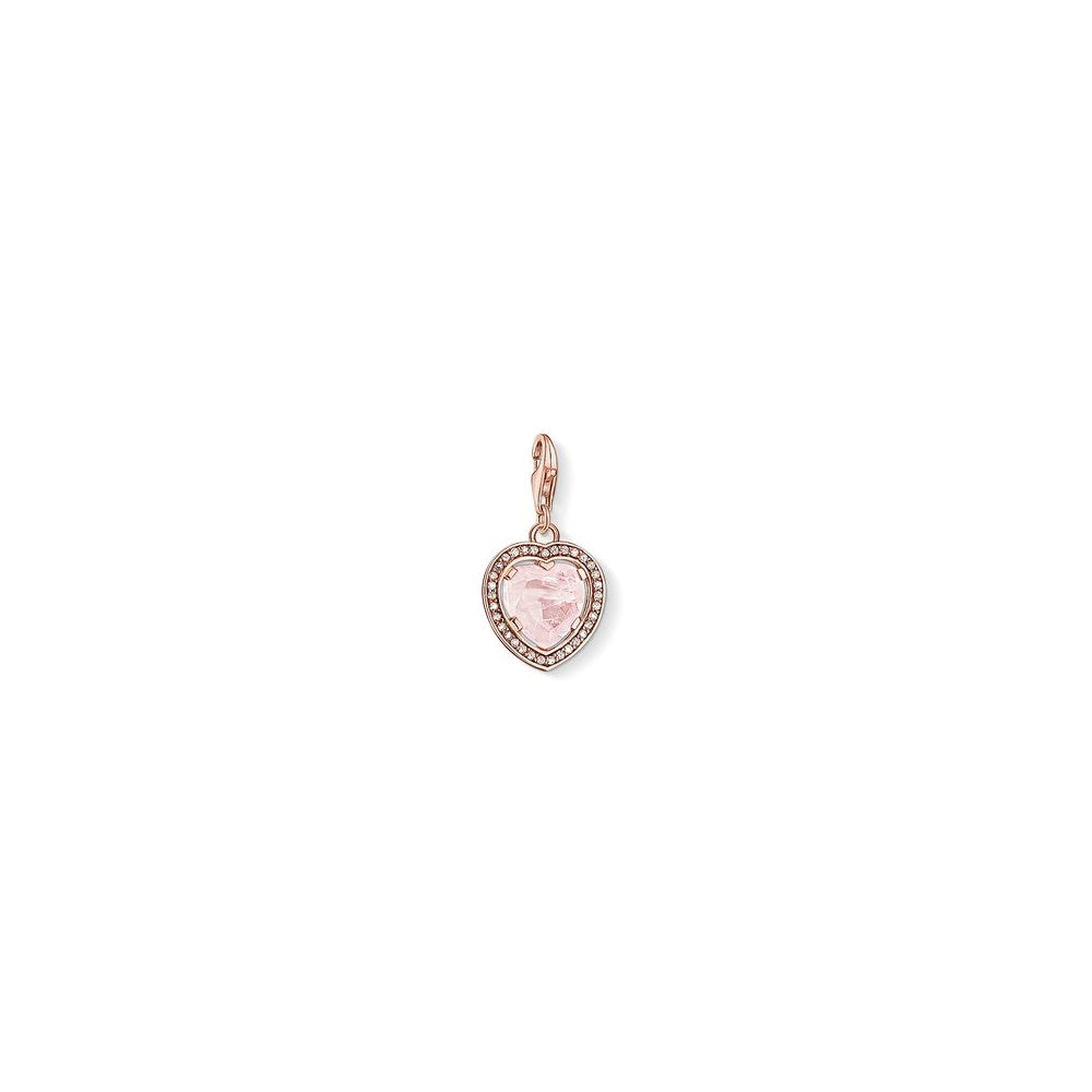 Charm Club Rose Gold Plated And Rose Quartz Heart