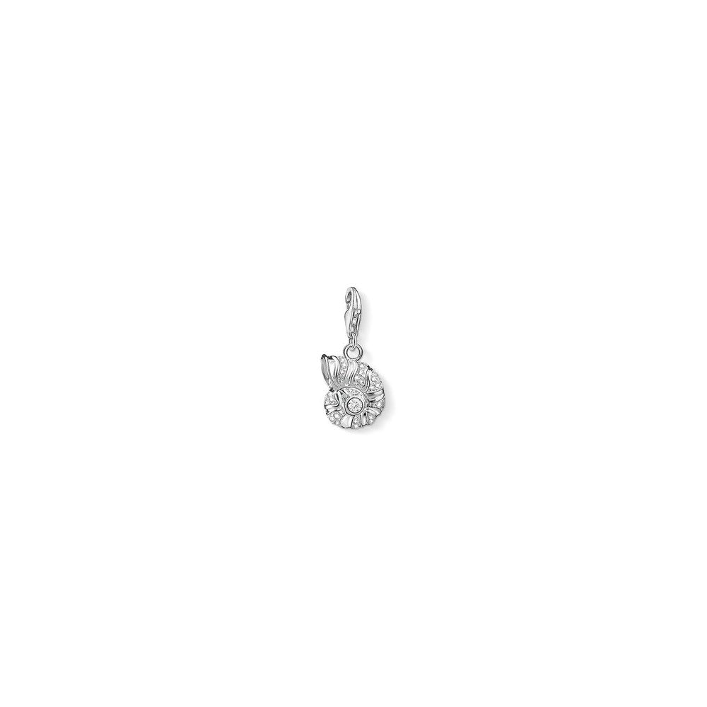 Charm Club White Zirconia Conch Charm