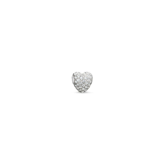 Karma Beads White Pave Heart Bead