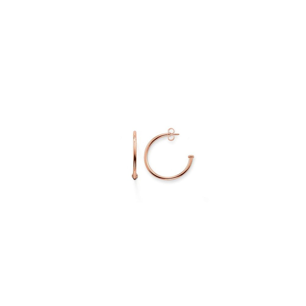 Karma Bead Rose Gold Plated Small Hinged Hoop