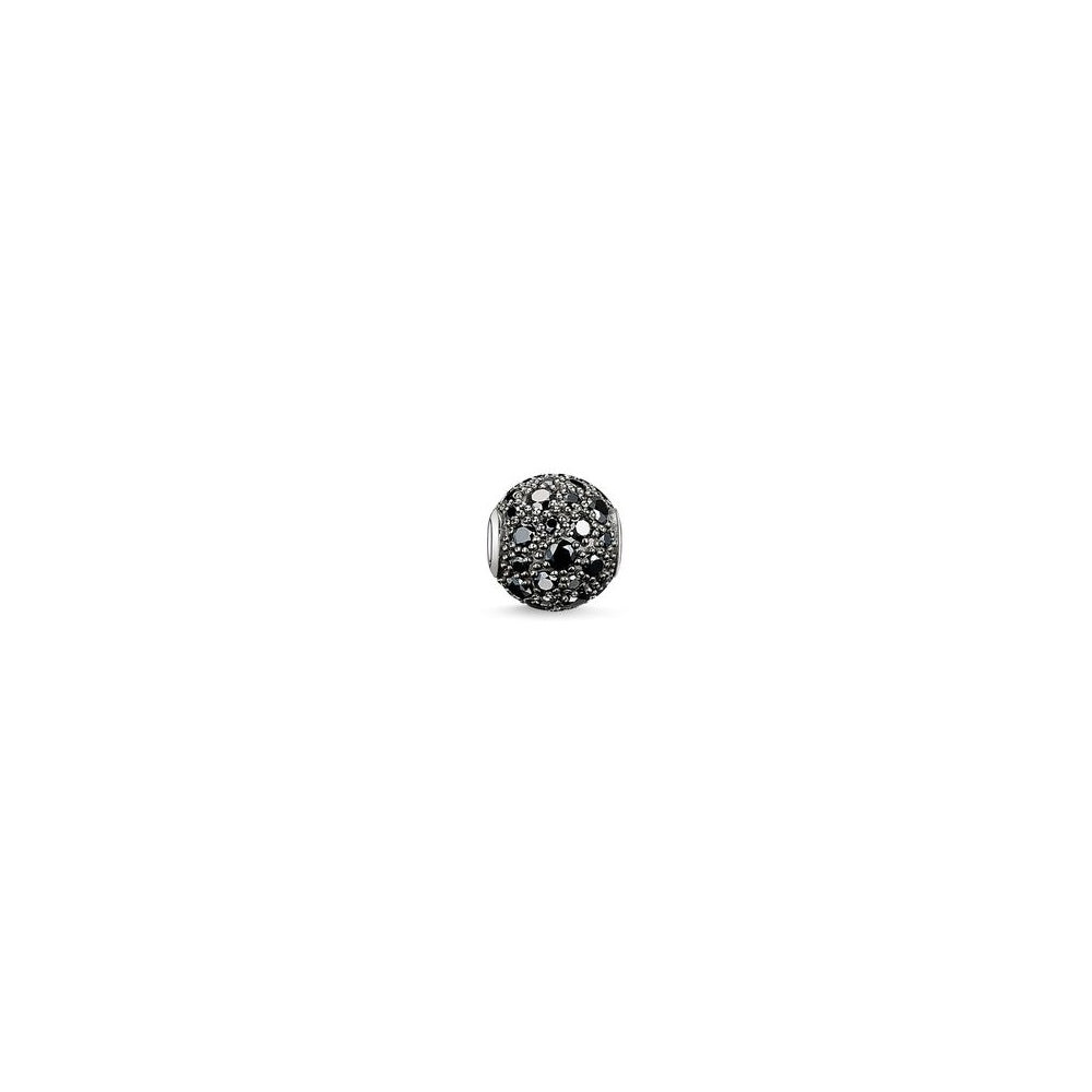 Karma Beads Crushed Pave Black Bead