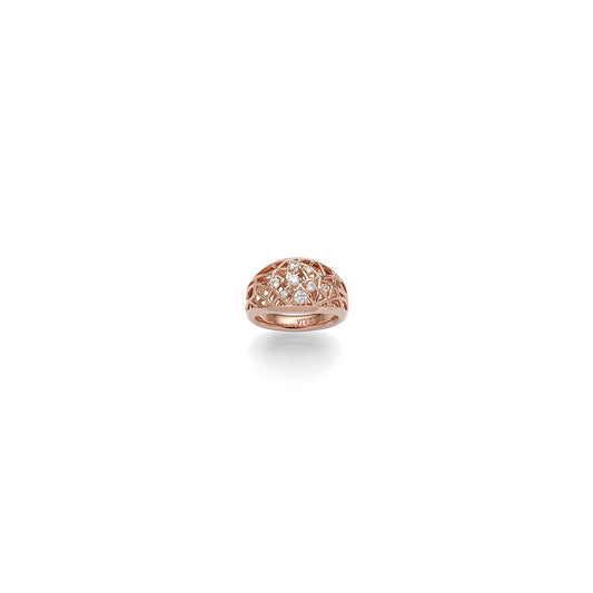 Ladies Ring Rose Gold Plated with Cubic Zirconia