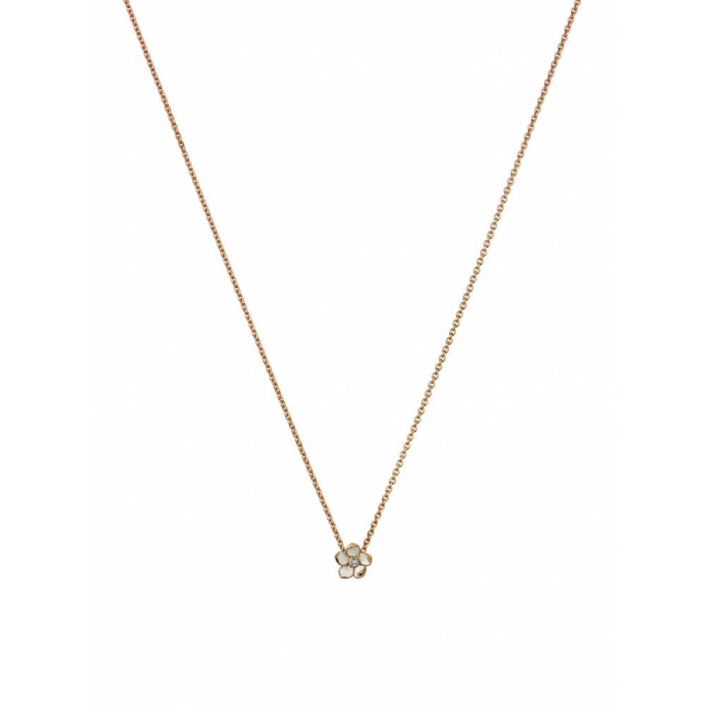 Rose Gold Vermeil Small Cherry Blossom Diamond Pendant