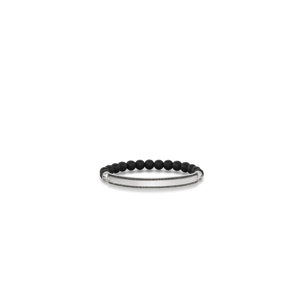 Love Bridge Matt Black Obsidian and Black Zirconia Bracelet