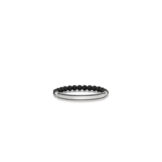Love Bridge Matt Black Obsidian and Black Zirconia Bracelet