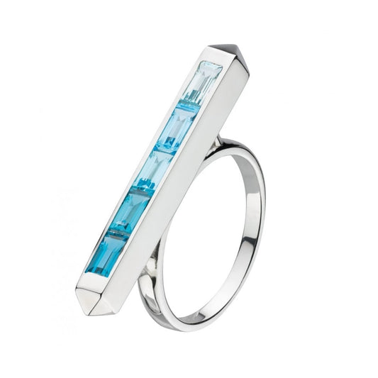 Manhattan Blue Topaz Ombre Ring