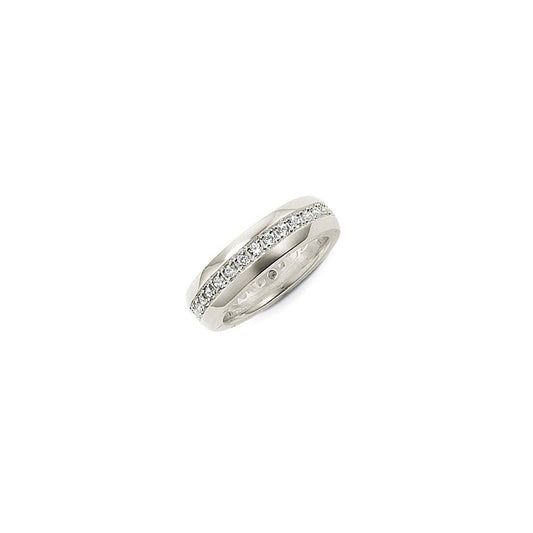 Sterling Silver & White CZ Band Ring