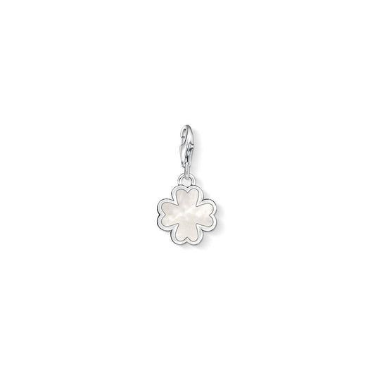 Silver Mother of Pearl Clover Charm