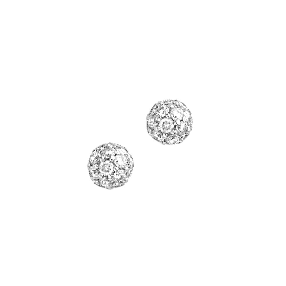 White Gold Diamond Ball Stud Earrings