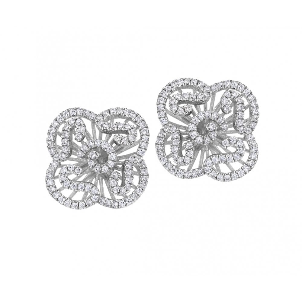 Mini Cascade Silver Stud Earrings