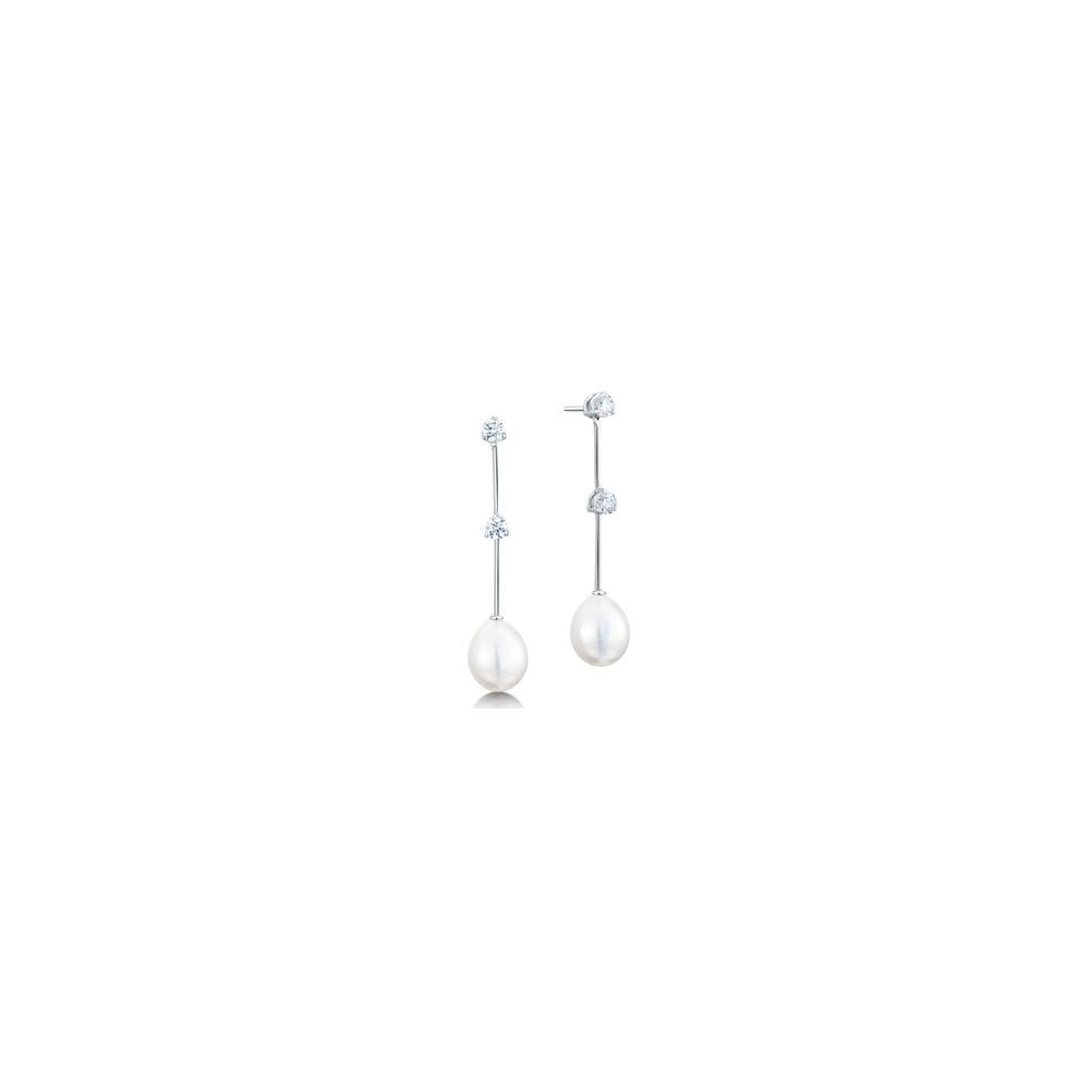 South Sea Pearl & Diamond Drop Earrings