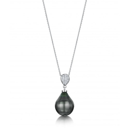 Grey South Sea Pearl & Diamond Pendant