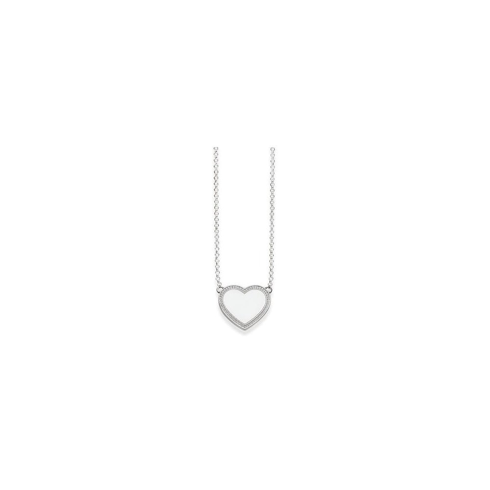 Silver Pave Heart Necklace