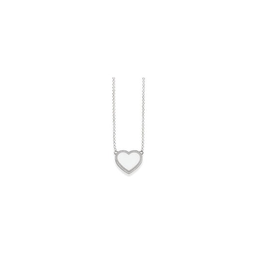 Silver Pave Heart Necklace