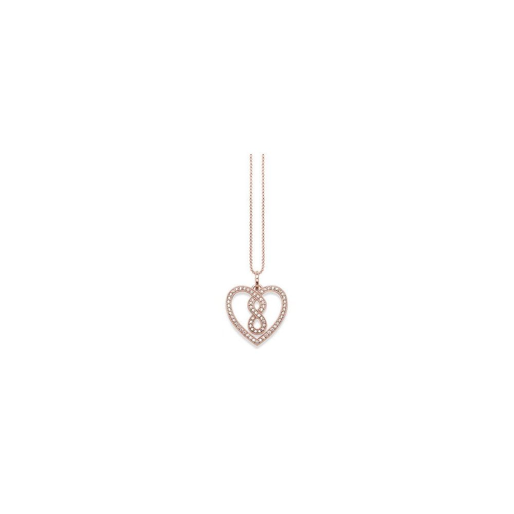 Rose Pave Infinity Heart Necklace Thomas Sabo Jewellery