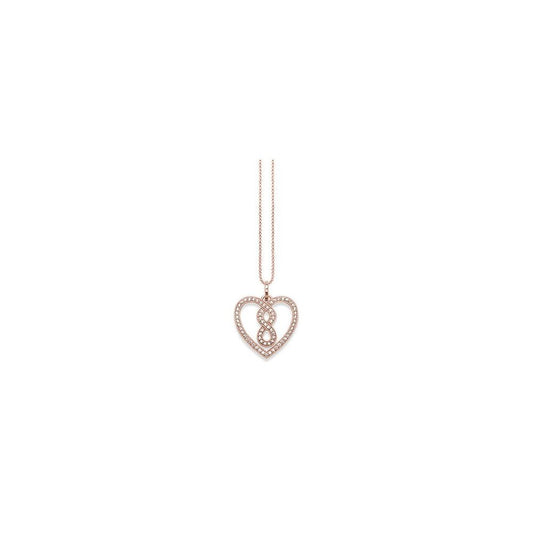 Rose Pave Infinity Heart Necklace