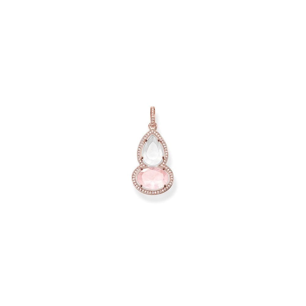 Rose Quartz & Milky Quartz Maharani Pendant