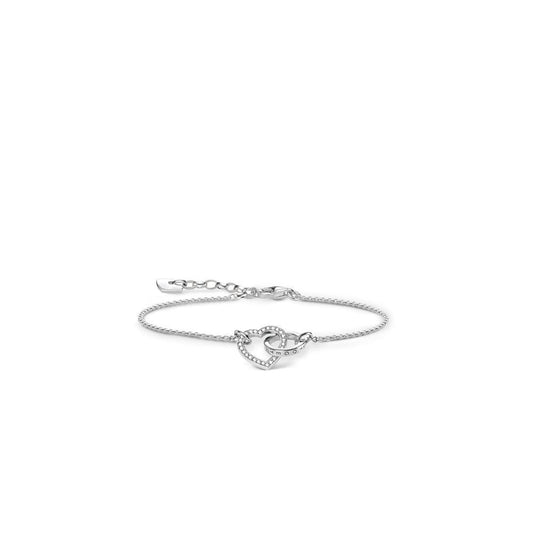 Together Forever Silver Heart Bracelet