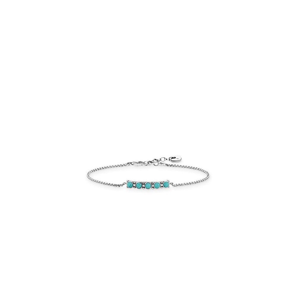 Sterling Silver, Turquoise and Diamond Bracelet