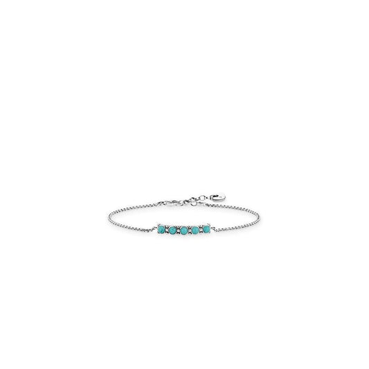 Sterling Silver, Turquoise and Diamond Bracelet