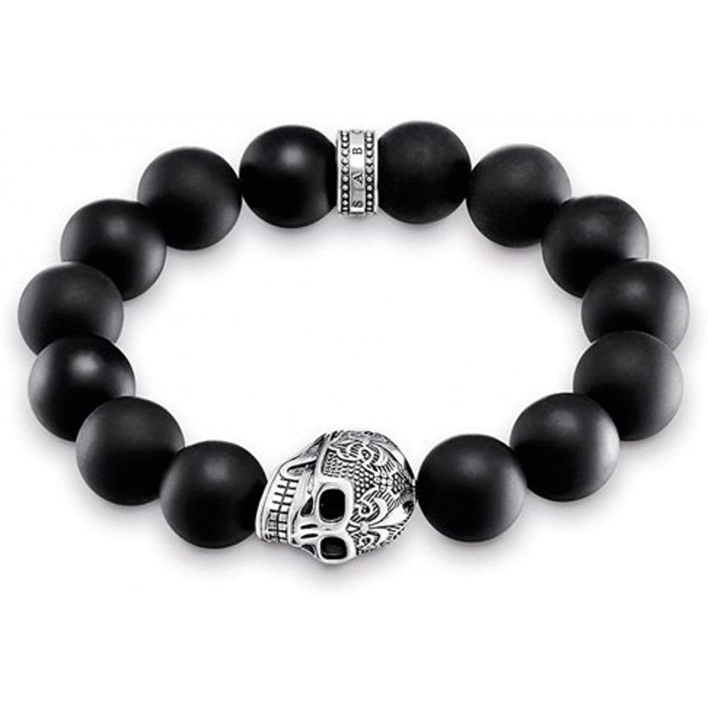 Black Obsidian Power Skull Bracelet