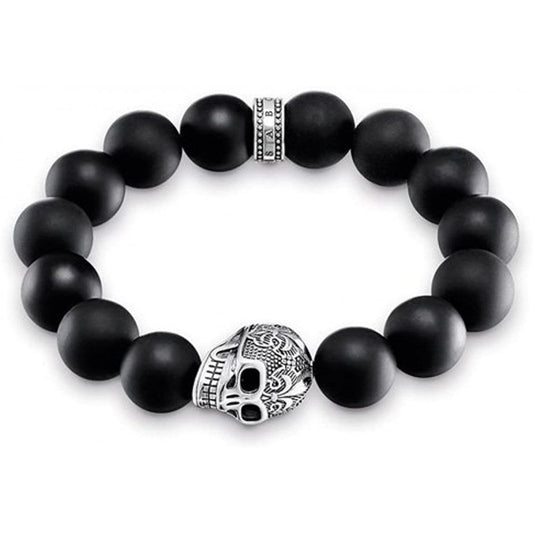 Black Obsidian Power Skull Bracelet