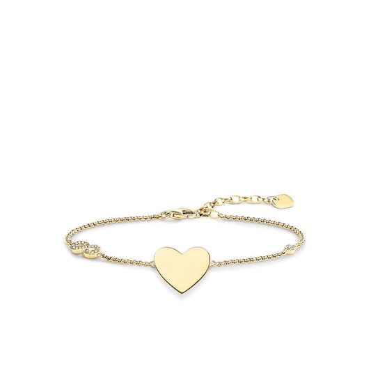 Gold Bracelet with Heart & CZ Infinity