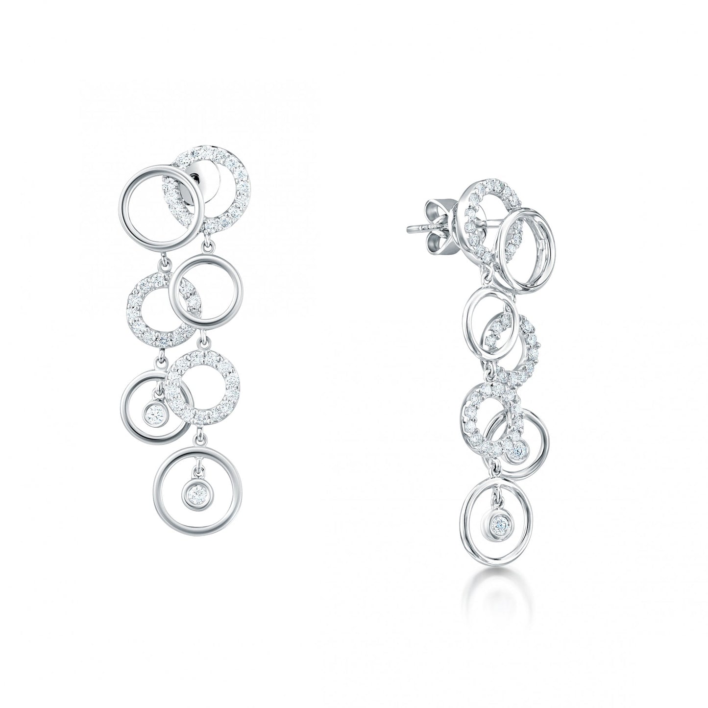 White Gold Diamond Drop Earrings