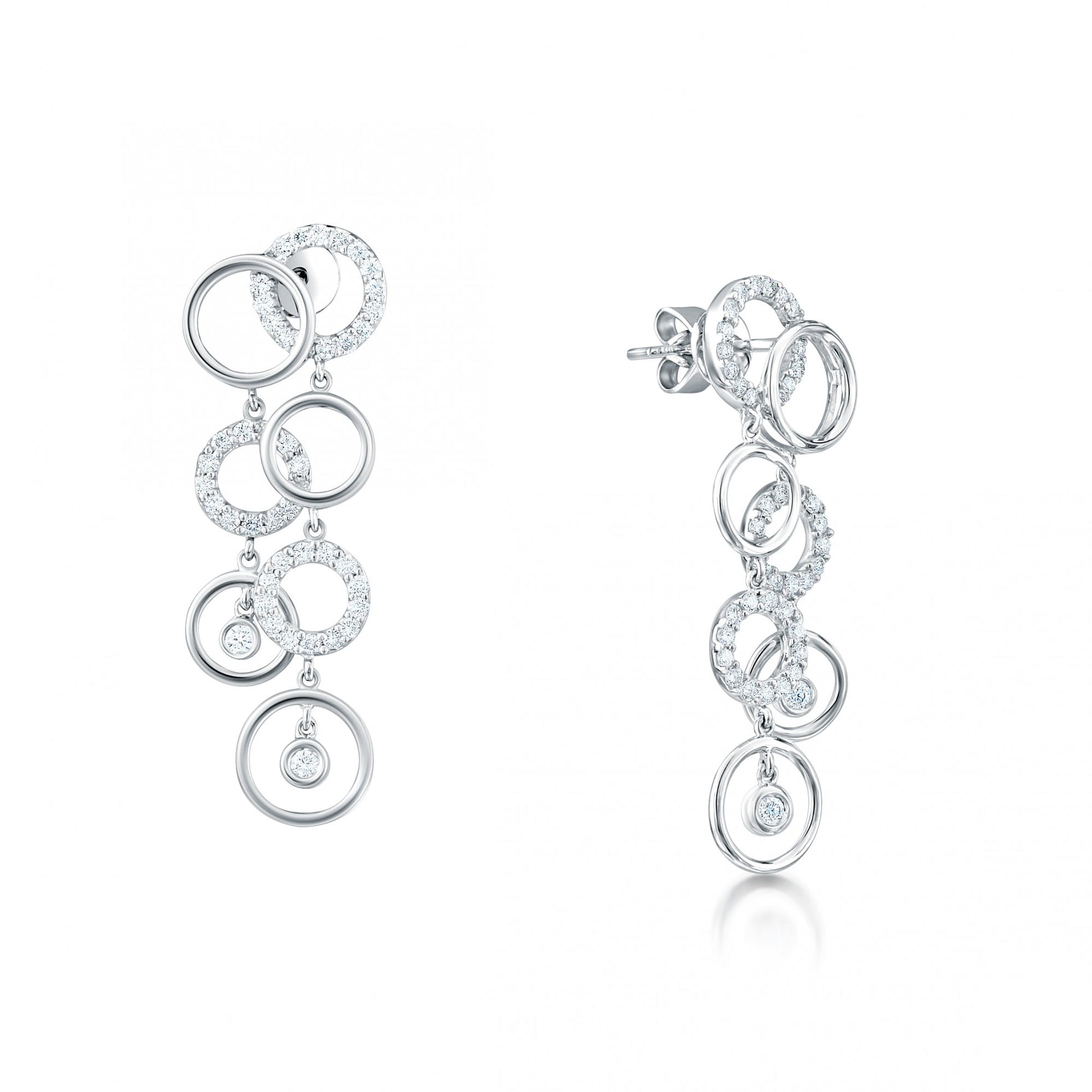 White Gold Diamond Drop Earrings