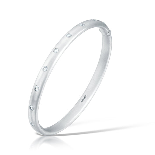 Platinum & Round Brilliant Cut Diamond Bangle