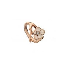 Rose Gold Vermeil Single Cherry Blossom Ring with Diamond