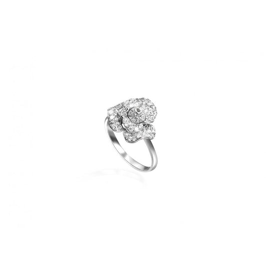 Silver Peony Ring