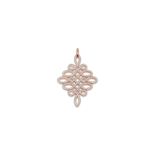 Rose Gold CZ Large Knot Pendant