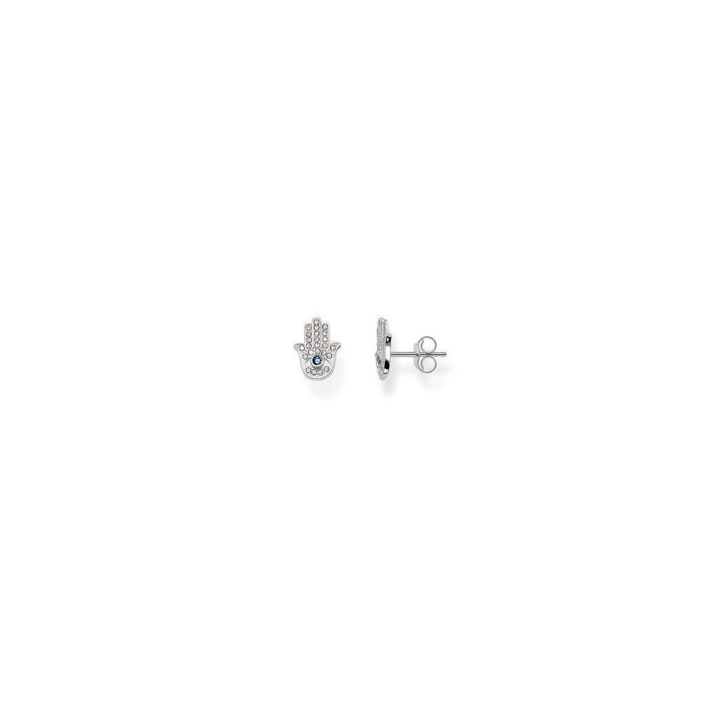 Silver & CZ Hand of Fatima Studs