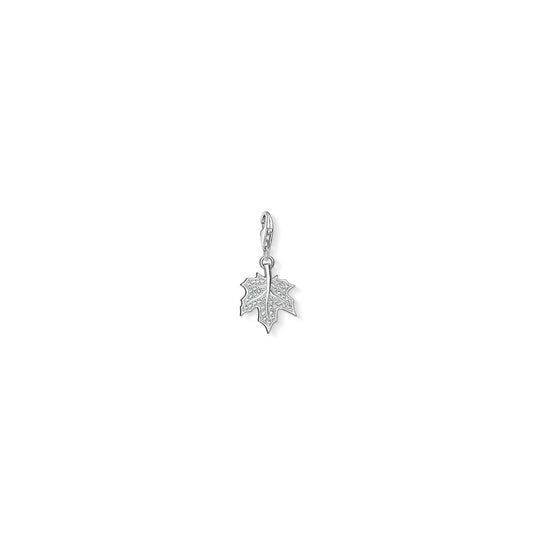 Charm Club White Pave Leaf Charm