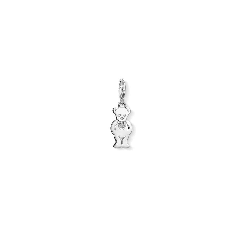 Charm Club Silver Diamond Teddy Bear Charm