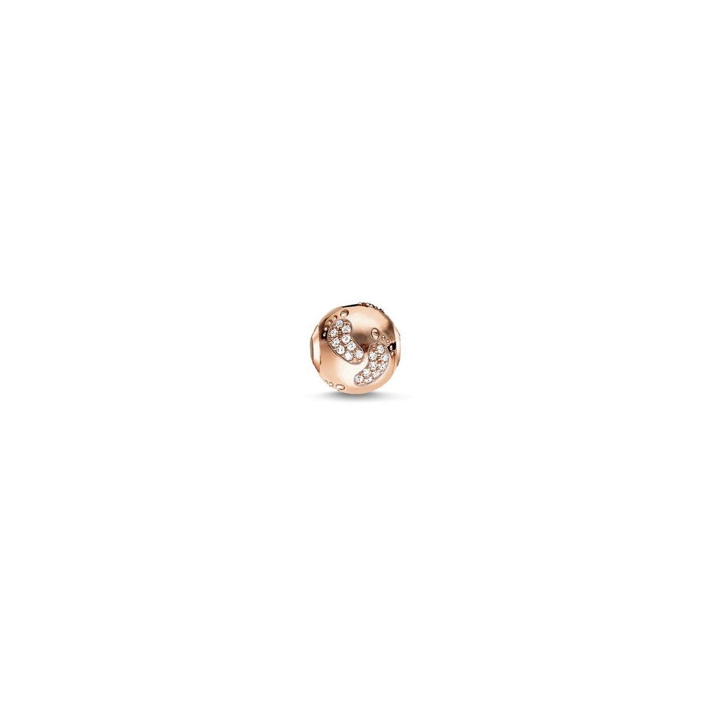 Karma Beads Baby Footprint Rose Gold Plated Bead