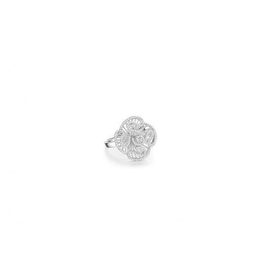 Cascade Stud Ring in Rhodium Vermeil