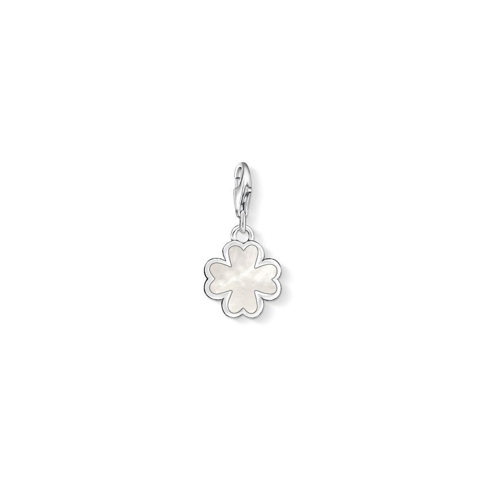 Silver Mother of Pearl Clover Charm