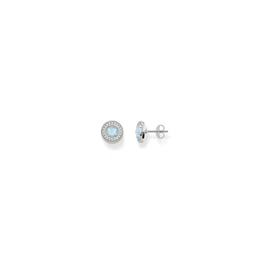 Round Aqua Cluster Ear Studs