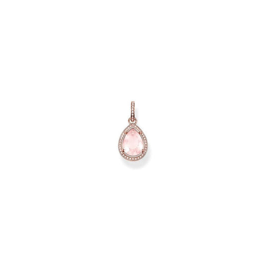 Rose Quartz & Rose Gold Drop Pendant
