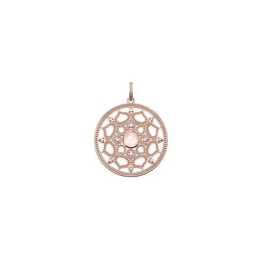 Rose Gold & Rose Quartz Filigree Pendant