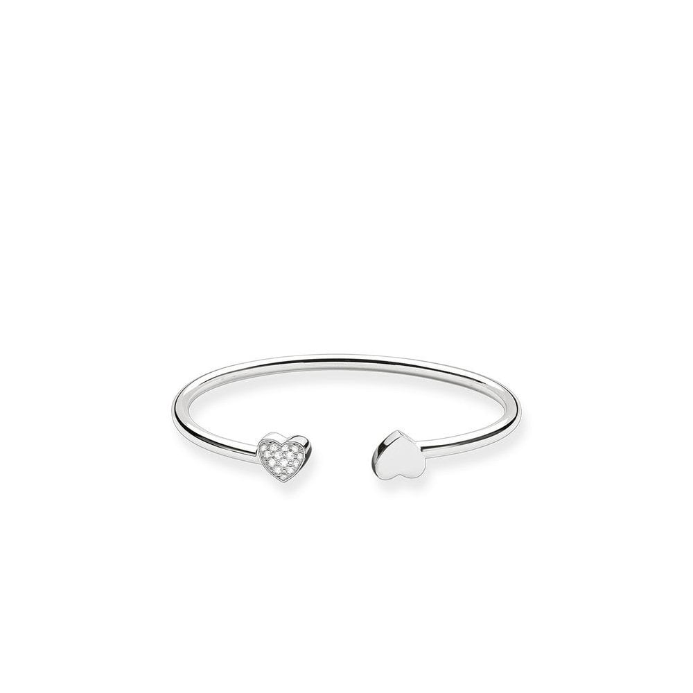 Silver Hearts Torque Bangle